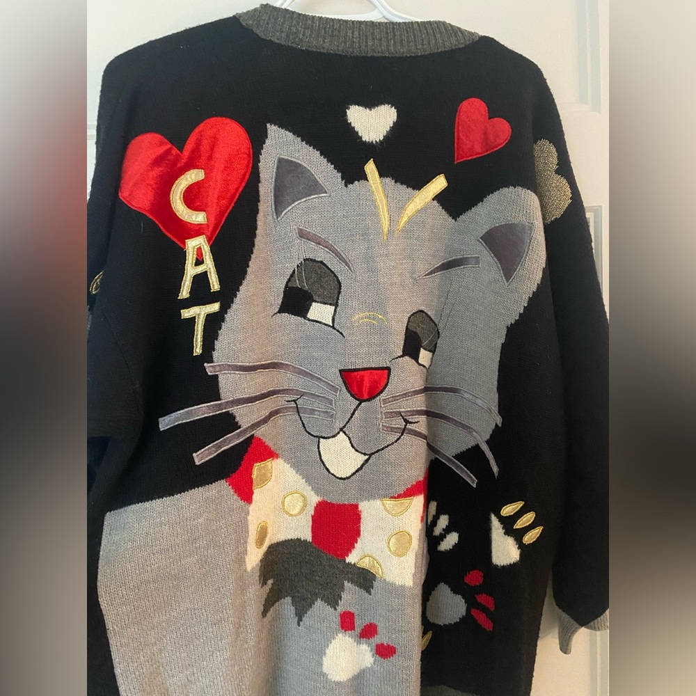 JOYE + FUN knitwear cardigan vintage cat Large